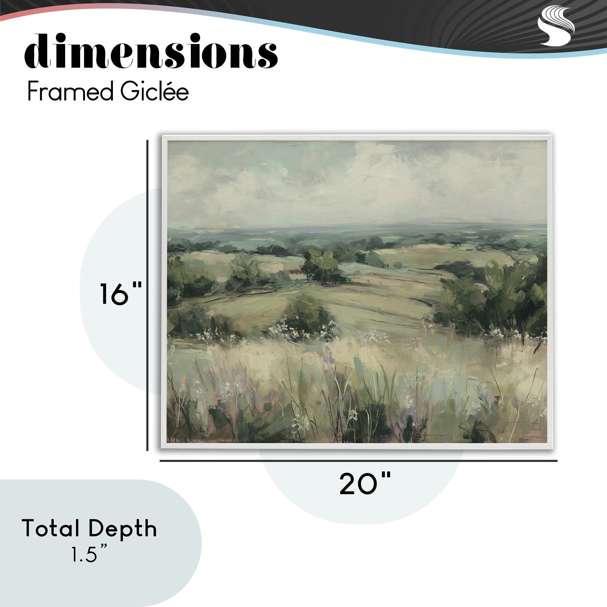 Stupell Industries Idyllic Green Pastures White Framed Giclee Art, design by Svetlana Aleynikova