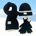 thumbnail image 2 of BRICH Winter Beanie Hat Scarf Gloves Set Long Scarf Neck Warm Knit Hat Warmer Winter Gloves Sets for Men Women Black One Size, 2 of 4