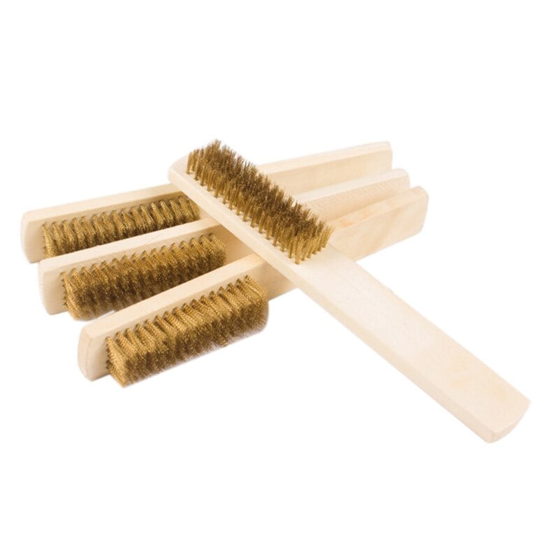 Wood Handle Wire Brush Stainless Steel Paint Remove Rust Brushes Cleaning Tools.
