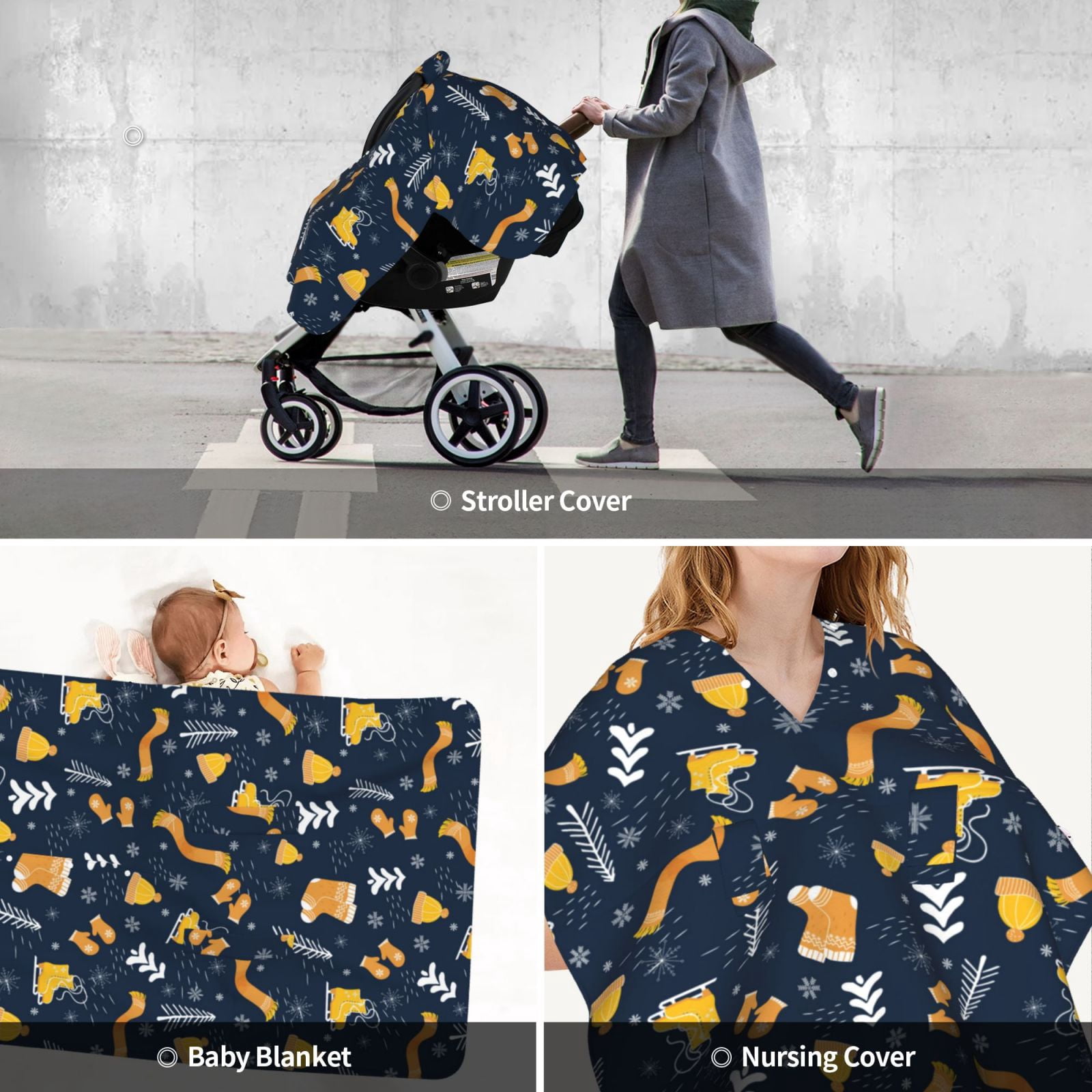 Car Seat Cover Baby - Scarf Ski Shoes sock Breathable Infant Car Seat Cover for Baby Carseat, Lightweight Comfort Baby Essentials Must Haves Newborn Stuff for Girl Boy