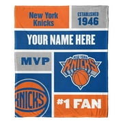 New York Knicks NBA Colorblock Personalized Silk Touch Throw Blanket