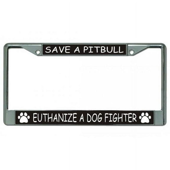 212 Main LPO4275 6 x 12 in. Save a Pitbull Chrome License Plate Frame