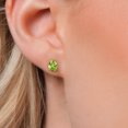thumbnail image 3 of Gem Stone King 14K Yellow Gold Green Peridot Double Notch Stud Earrings | 2.18 Cttw | Gemstone August Birthstone | Pear Shape 8X6MM | Gold Earrings for Women Men, 3 of 6