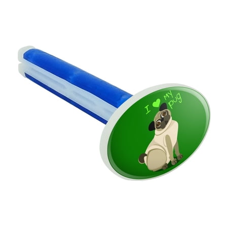 I Love Heart My Pug on Green Car Air Freshener Vent Clip