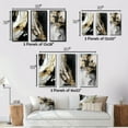 thumbnail image 4 of Designart "Midnight Waves Of Passion Abstract Black Gold III" Abstract Painting Wall Art Set Of 3 - Modern Gold Gallery Set For Office Decor, 4 of 6