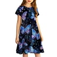 thumbnail image 2 of Hrsba Casual Dress for Girls,Toddler Kids Girls Cute Fashion Print Short Sleeve Stretchy Dress A Line Dress,Kids Summer Dress,Multicolor ,5 Years, 2 of 5