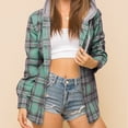 thumbnail image 1 of ICHUANYI Clearance Children Fashion Long Sleeves Comfortable Leisure Lattice Loose Hooded Tops Blouse(Green, L) ICHUANYI WER2023081203430, 1 of 5