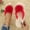 Red, variant on Daolelai Women's Summer Fashion Flip Flops Solid Color Comfortable Beach Flip Flops