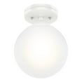 thumbnail image 2 of Hunter - Hepburn 1-light Matte White, Small Flush Mount Light, Dimmable, Modern Style, Globe Shaped, for Bedrooms, Dining, Living Rooms - 19021, 2 of 8