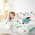 thumbnail image 4 of Homewish Cartoon Xmas Tree Bedding Comforter Set,Colorful Stars Print Twin Comforter Sets,White Pink Green Bedding Set For Girls Kids,Super Cozy Room Decor Reversible,2 Pieces, 4 of 8