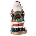 thumbnail image 1 of Estatua de Papá Noel, figura de resina, adorno, regalo de Navidad, manualidades, coleccionable, mesa Sosteniendo una corona, 1 of 9