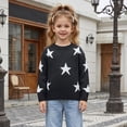 thumbnail image 2 of Afdoent Girls Sweaters Star Pattern Knitted Sweater Cozy Casual Crewneck Pullover for Kids 10-12 Years, 2 of 6