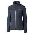 thumbnail image 2 of Women's Cutter & Buck Heather Navy Montana State Bobcats Rainier Eco Insulated Puffer Full-Zip Jacket, 2 of 3