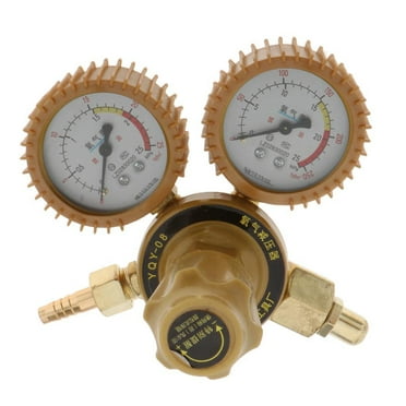 yotijay 1pc Oxygen Pressure Regulator Welding Accs Two Gauges with Shockproof Sleeve