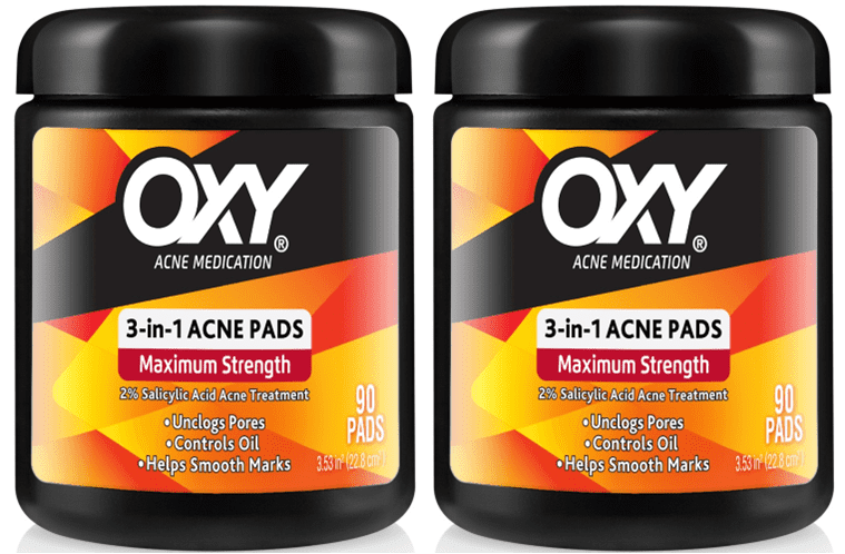 OXY Maximum Action 3-In-1 Treatment Pads 90 ea (Pack of 2)