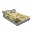 thumbnail image 3 of Ambesonne Tropical Fitted Sheet & Pillow Sham Set, Sepia View of Island, Twin, Sepia, 3 of 3