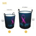 thumbnail image 5 of Balery Two Human Hands are Holds Pink Ribbon Awareness Round Laundry Basket with Handles Waterproof Freestanding Laundry Hamper for Clothes Toys in the Dorm and Family-Small, 5 of 8