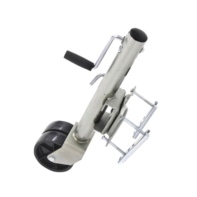 6 Inch Double Solid Wheel Sidewind Round Swivel Trailer Jack With Bolt On Capacity 650KG Wheel Boat RV Parts Accessories ,Easy Operate