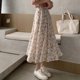 thumbnail image 5 of Falda larga con estampado floral, cintura alta elástica, corte A, suave, transpirable, para mujer, para ir de compras, citas, uso diario, falda XL, 5 of 12