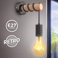 thumbnail image 2 of Aplique I 1 Ampolla Aplique Vintage Intérieur I Design Industriel I Lampe Rétro I Acier I Bois I Rond I E27 I Ampolla Non Incluse Ormromra WLJ-4500, 2 of 5