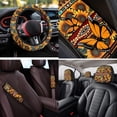 thumbnail image 4 of Binienty Aztec Sunflower Butterfly Vehicle Seat Covers Full Set with Auto Armrest Cushion Non-slip Seat Belt Shoulder Strap Covers Headrest Covers Coasters Car Interior Decor Set 14 Pieces, 4 of 7