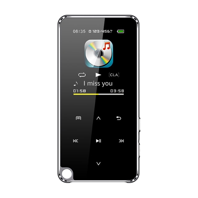 Reproductor MP3 Bluetooth M25 con pantalla OLED de 1.8 pulgadas, memoria de 16GB, radio FM y función de grabación - Color negro, diseño compacto y resistente en aleación de zinc.