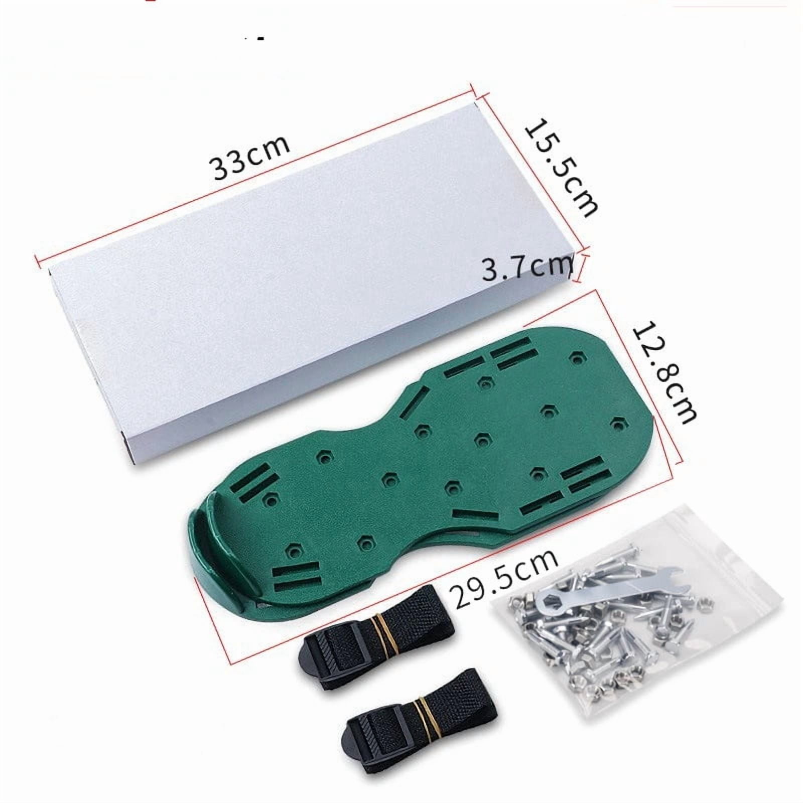 Lawn Aerator Shoes Free-Installation Grass Aeration Shoes with Stainless Steel Shovel, Heavy Duty Lawn Aerator Spike Shoes Lawn Aeration Tool with Hook （green,29.5*12.8cm)