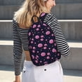 thumbnail image 5 of Kdxio Pink Planets And Stars Print Canvas Backpack for School Work Travel Lightweight Unisex Daypack with Laptop Compartment and Adjustable Straps-Small, 5 of 5