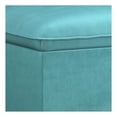 thumbnail image 3 of Emily 39 inch Wide Traditional Rectangle Storage Ottoman in Aqua Velvet Fabric, 3 of 8