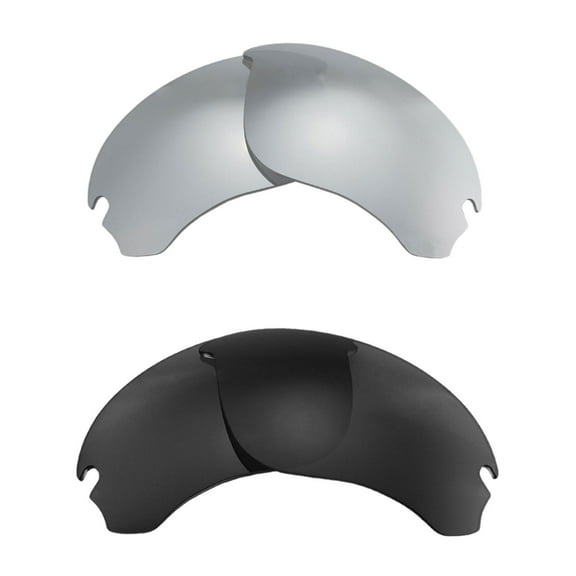 Walleva Polarized Titanium   Black Replacement Lenses For Oakley Flak Draft OO9364 Sunglasses