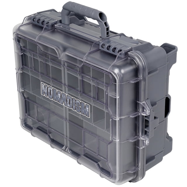Caja de aparejos de pesca, caja de almacenamiento de señuelos de pesca con tapa transparente, bandeja extraíble para pescar