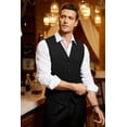 thumbnail image 4 of COOFANDY Men's Business Suit Vest Casual Dress Vest Slim Fit Formal Waistcoat, 4 of 9
