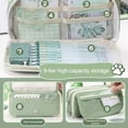 thumbnail image 5 of Celsvanis Pencil Case Large Capacity Pencil Pouch Pen Bag 9 Compartments Cute Stationery Organizer for Students Home Office Supplies, Green, 5 of 8