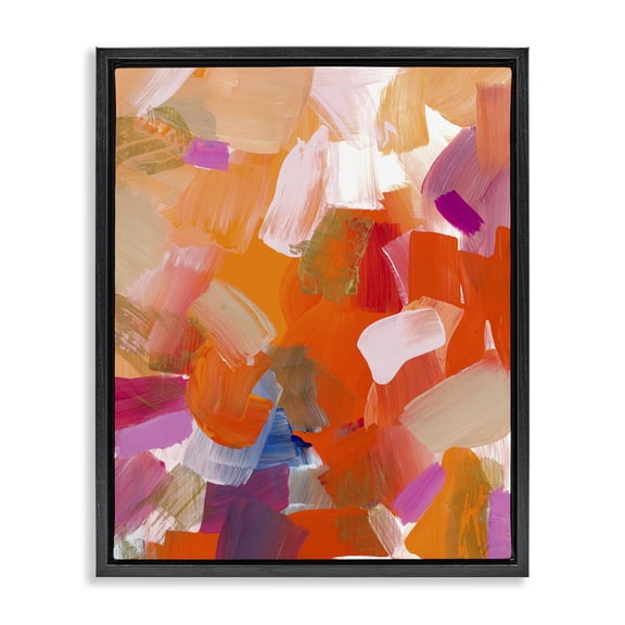 Stupell Industries Confetti Petals Abstraction Black Framed Floater Canvas Wall Art, design by Lanie Loreth
