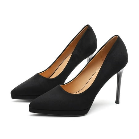 

HHH Houndstooth Pointed Stiletto Heel Women s High Heels 2024 Women s Spring New Suede Super High Heels Waterproof Platform Shoes