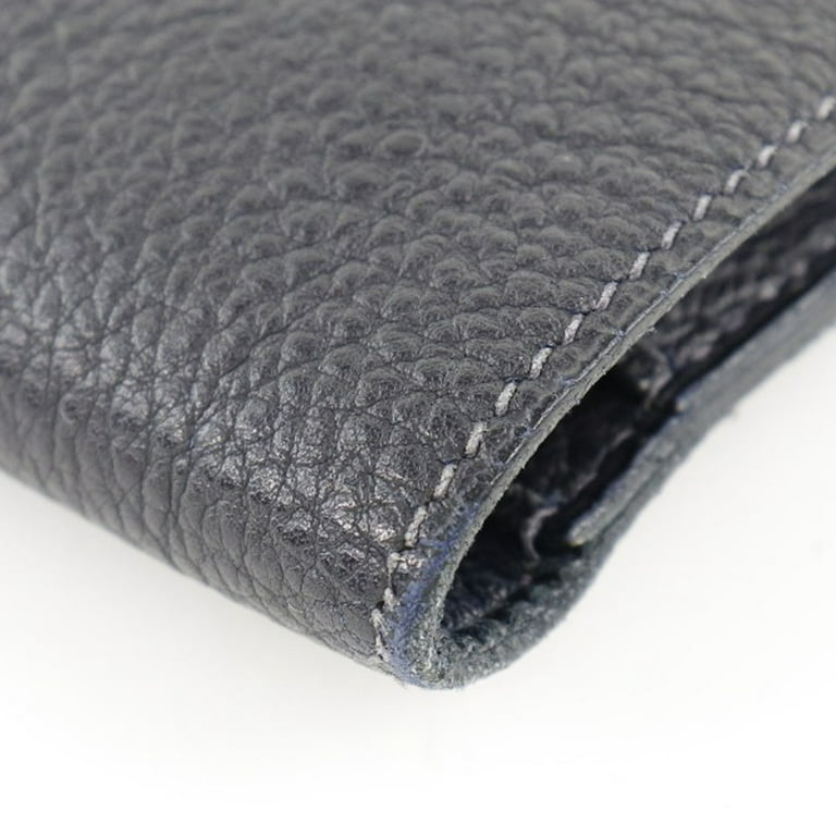 Hermes Leather Card Holder Wallet Black