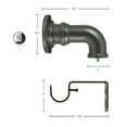 thumbnail image 2 of Decopolitan Industrial Wrap Around Telescoping Curtain Rod Set, 18-36", Silver, 2 of 5