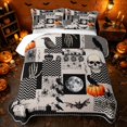 thumbnail image 2 of Erosebridal Halloween Raven Crow Twin Quilt Set, Spooky Jack O Lantern Twin Coverlet Set for Boys Girls, Beige Black Orange, 2-Piece 1 Bedspread and 1 Pillowcase, 2 of 7