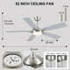 thumbnail image 5 of Ventilador de techo Kviflon 132 cm con luces y mando a distancia de 6 velocidades, níquel, 5 of 9