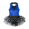 thumbnail image 4 of YONGHS Kids Girls Sleeveless Polka Dots Print Tutu Mesh Dance Dress 6-14 Blue 14, 4 of 5