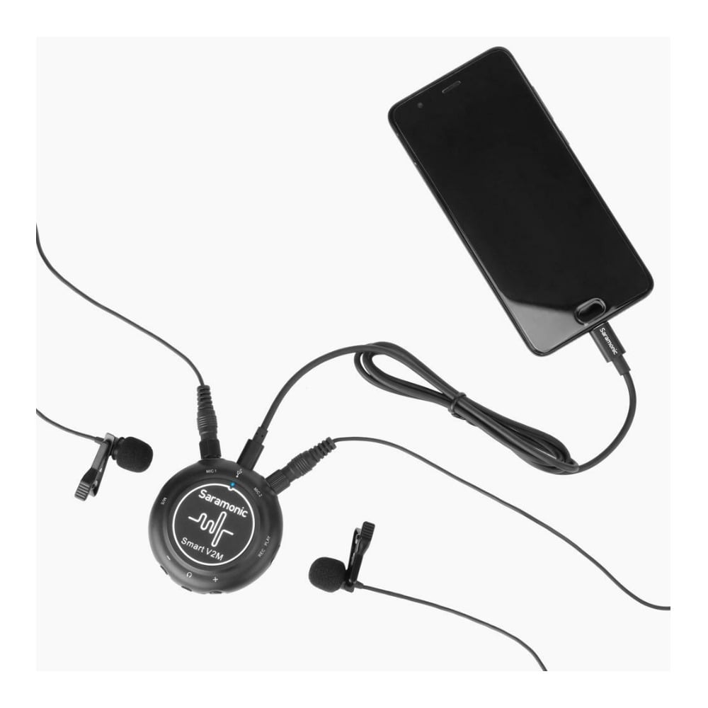 Saramonic Smart V2M Portable Audio Interface with 2 Omnidirectional Lavalier Mic