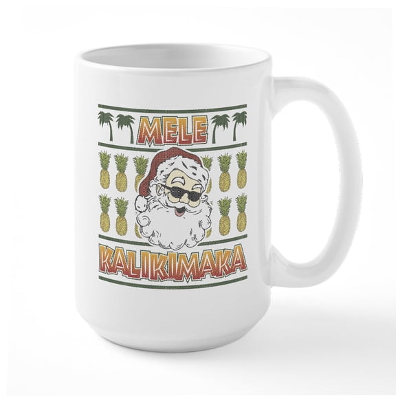 CafePress - Mele Kalikimaka - 15 oz Ceramic Large White Novelty Mug