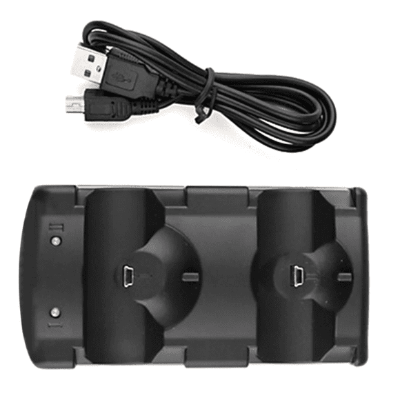 JIAHAOO Station de Charge Double Compacte pour Manettes PS3 Move et Manette Playstation 3 avec Lumière LED Mini Port USB