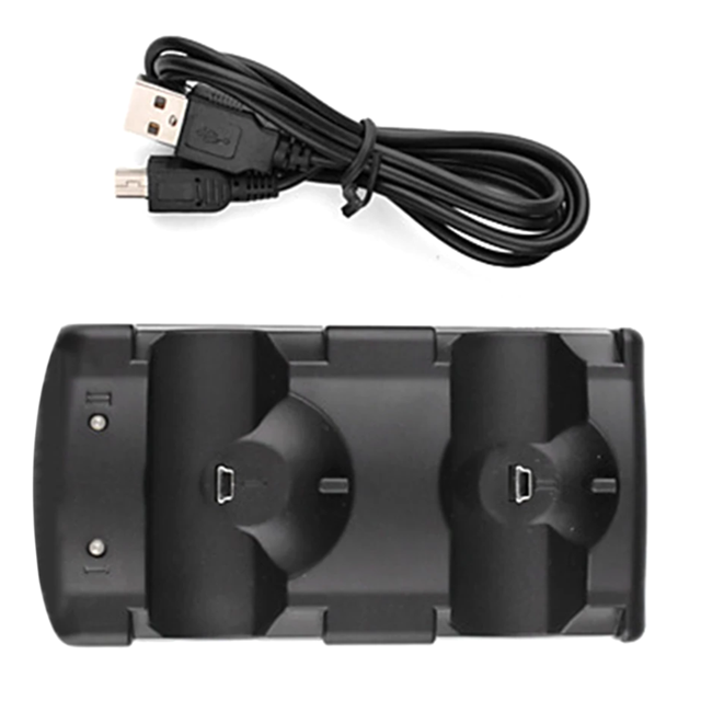 JIAHAOO Station de Charge Double Compacte pour Manettes PS3 Move et Manette Playstation 3 avec Lumière LED Mini Port USB