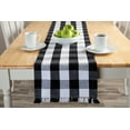 thumbnail image 2 of Mainstays Buffalo Plaid Woven Cotton Runner, 1 Piece, Black and White, 2 of 5