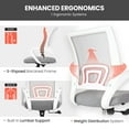 thumbnail image 4 of Hygge Ergonomic Mid Back Adjustable Mesh Home Office Computer Desk Chair, Gray, 4 of 8