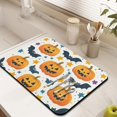 thumbnail image 3 of Drying Mat for Dishes Halloween Spooky Trick or Treat Pumpkin Coffee Bar Mat Absorbant Collapsible 18x24 Inch Dishes Plate Glass Dry Draining Pad for Kitchen Fast Dry, 3 of 7