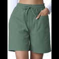 thumbnail image 1 of Pantalones Cortos Casuales Omen con Cordón Ajustable, Cintura Elástica y Cómodos, de Verano, con Bolsillos, Color Verde Océano, Talla XXL, 1 of 7