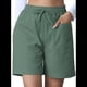 thumbnail image 1 of Pantalones Cortos Casuales Omen con Cordón Ajustable, Cintura Elástica Cómoda, Pantalones Cortos de Verano con Bolsillos, Verde Océano, Talla S, 1 of 7
