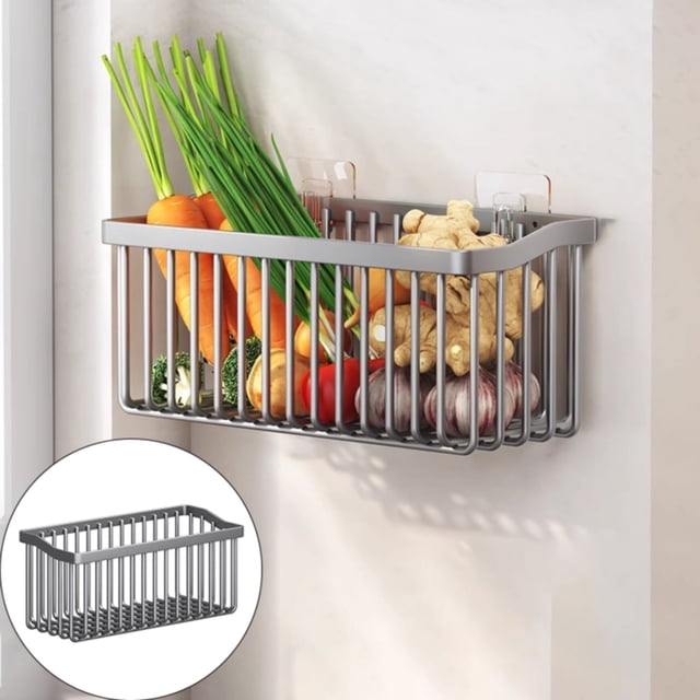Cqxid Rack Under $10 Wall Mounted Fruit And Vegetable Rack Wire Storage Baskets For Kitchen Fruit And Vegetable And Counter Snack Storage Stainless Stackable Fruit Vegetable Stand